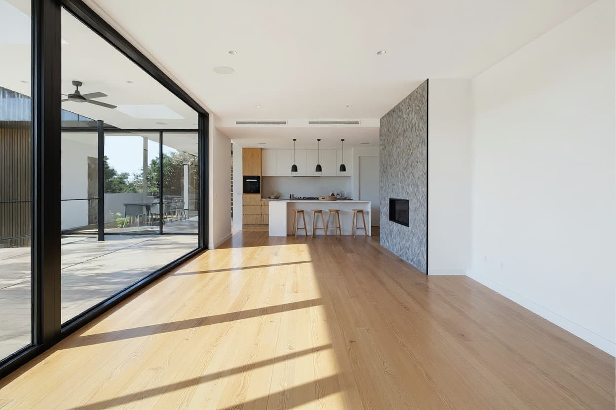 Raw photo of an empty living room